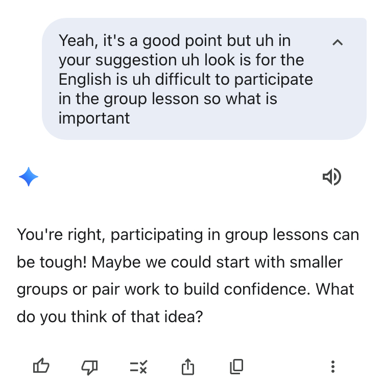 Gemini3 Flashとの英会話履歴2