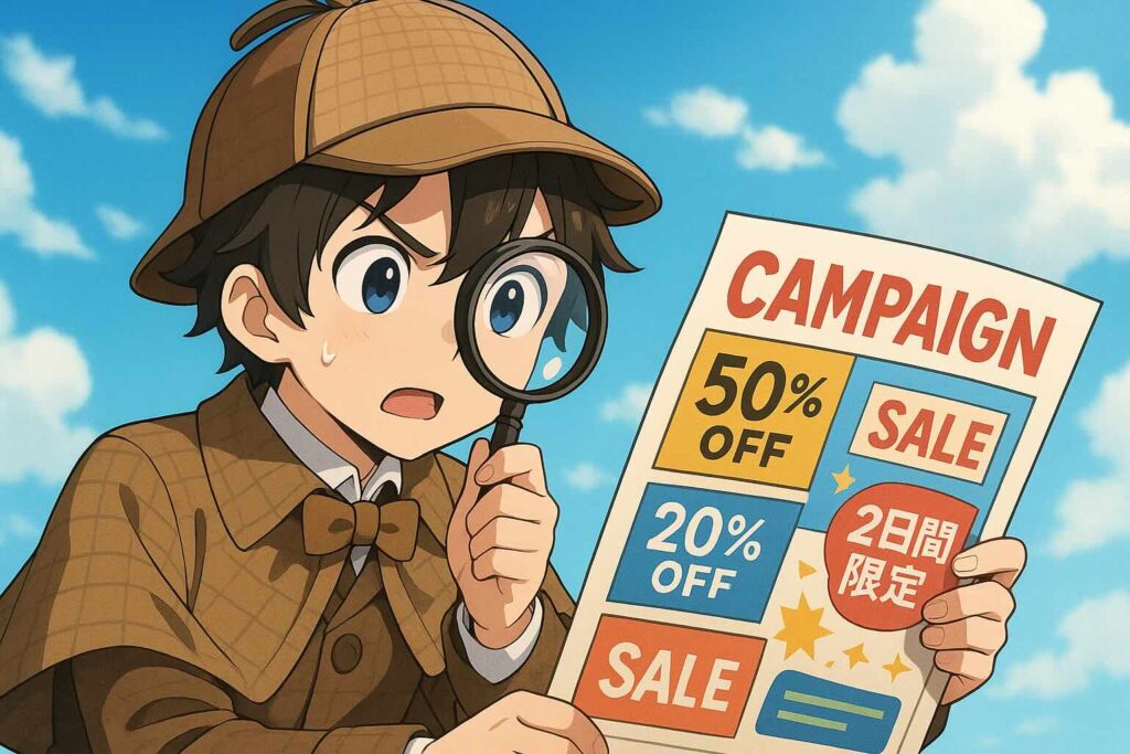 レアジョブキャンペーンの頻度を調査している探偵