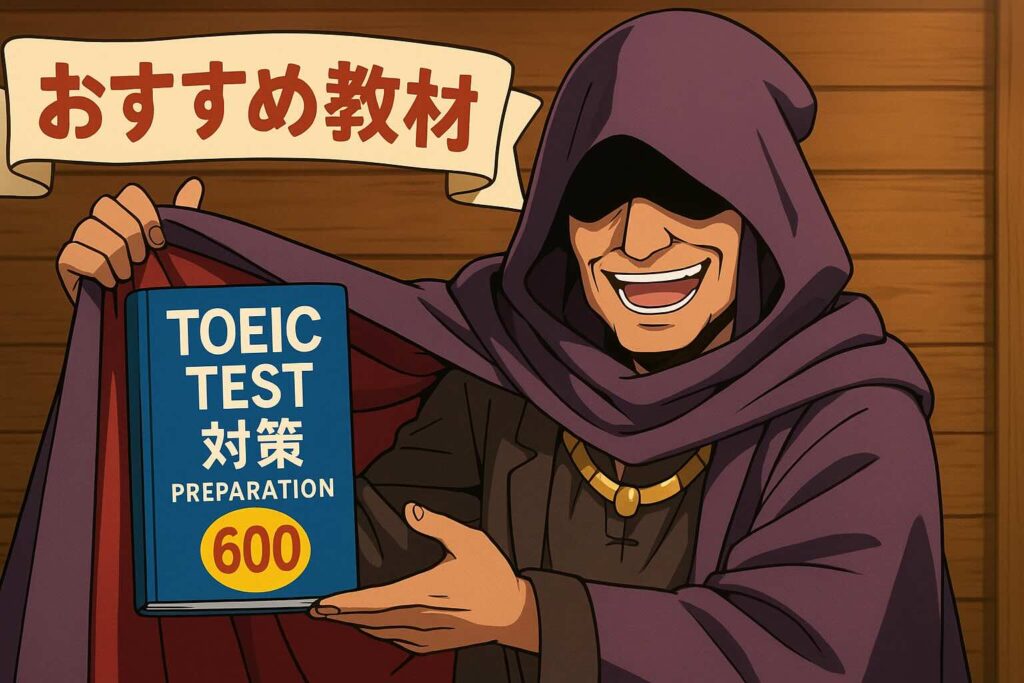 レアジョブにおけるTOEIC対策のおすすめ教材を紹介している謎の商人