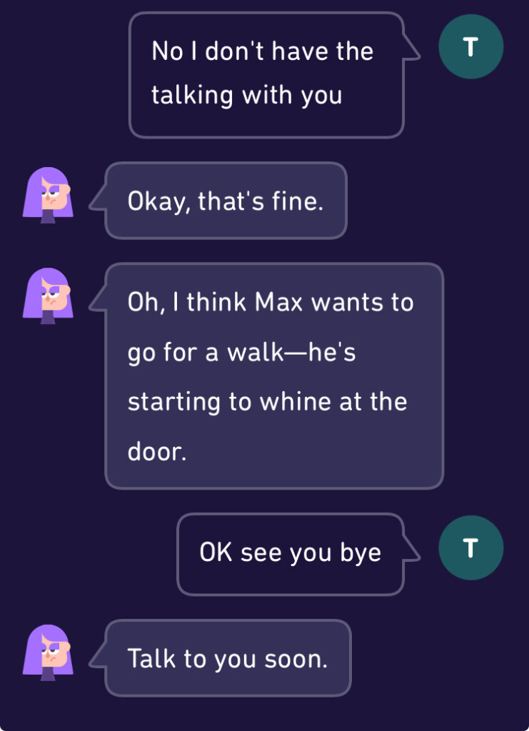リリーとのビデオ通話3