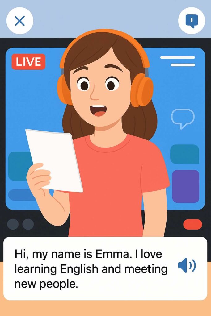 スピークバディの無料体験で会話練習している様子