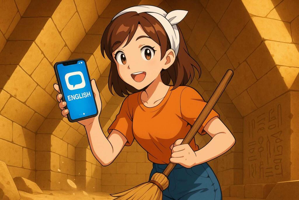 デュオリンゴの効果的な使い方をする女性