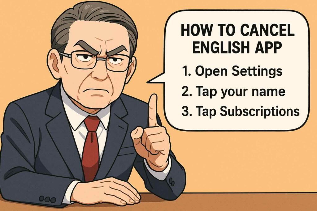 デュオリンゴのやめ方を説明する男性