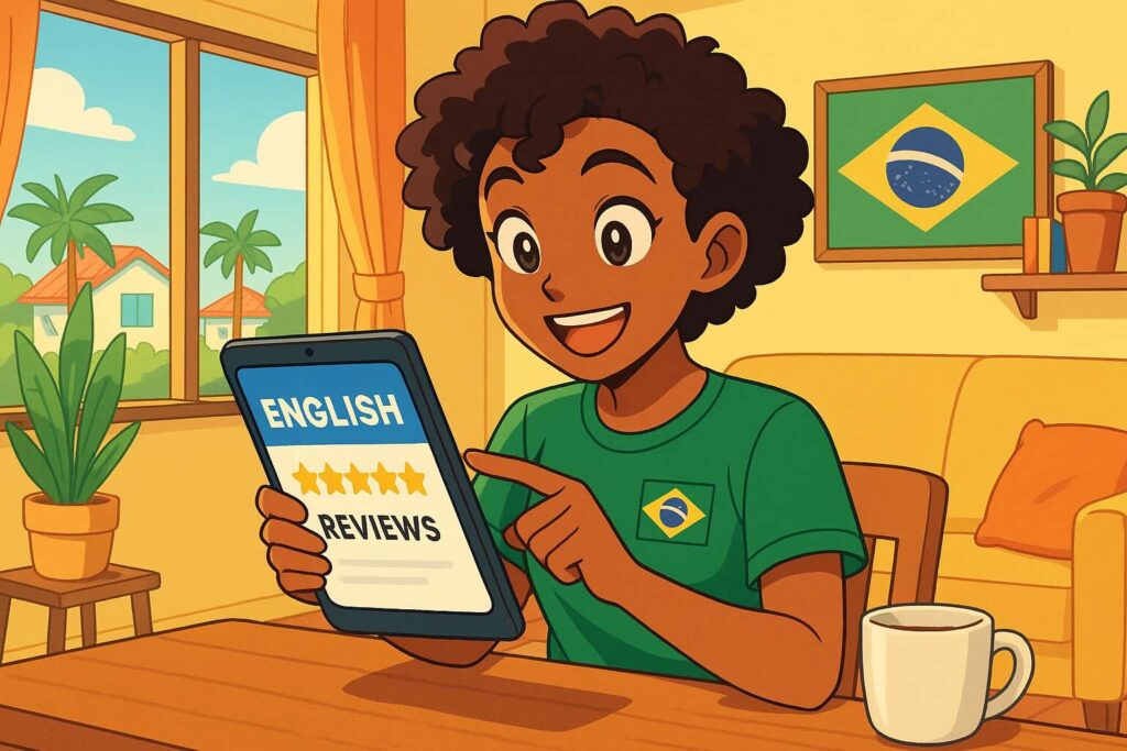 max英会話の口コミを調べている女性