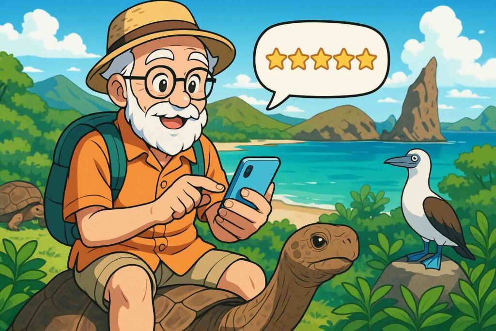 preplyの口コミや評判を調べている老人