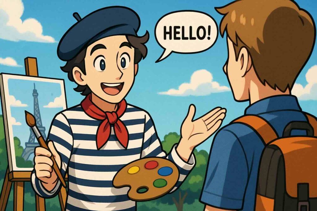 ハロートークにおける会話の始め方のコツを実践する美術家