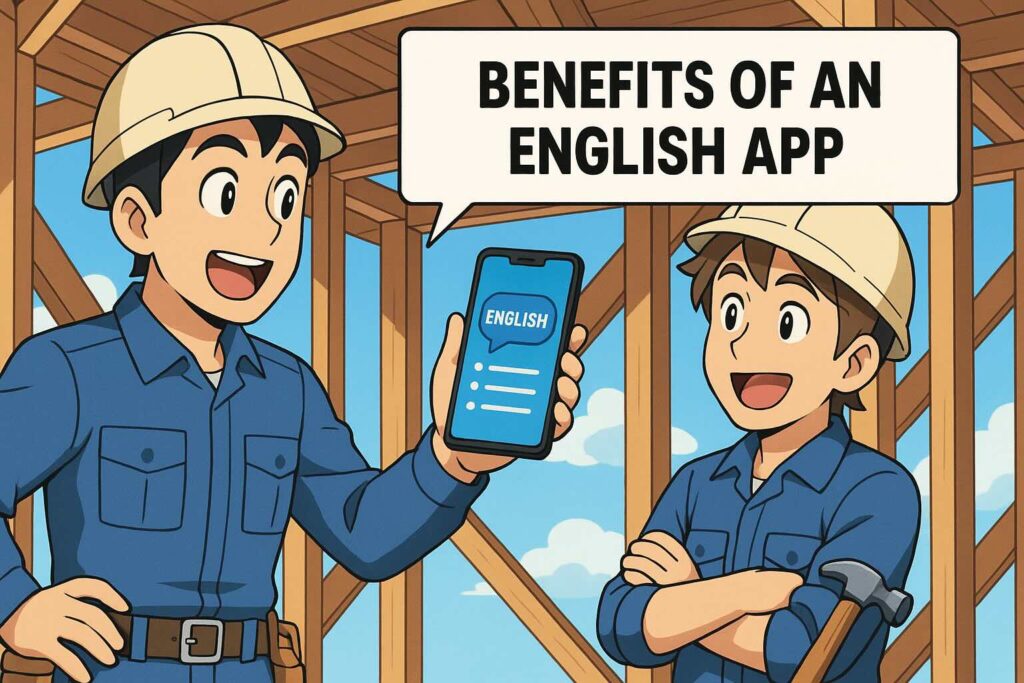 スピークバディとスピークのメリット比較をする大工さんたち