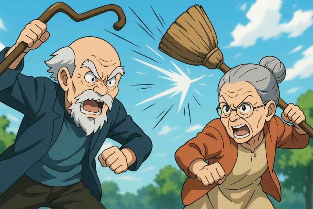 mikanの無料会員を試している老夫婦