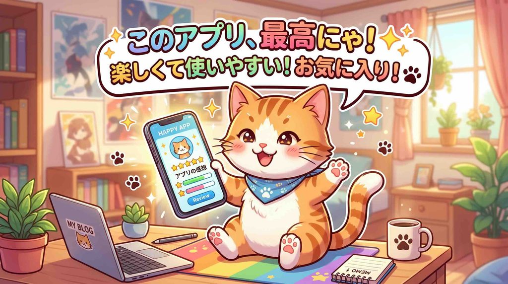 talkfulのレッスン感想を述べる子猫