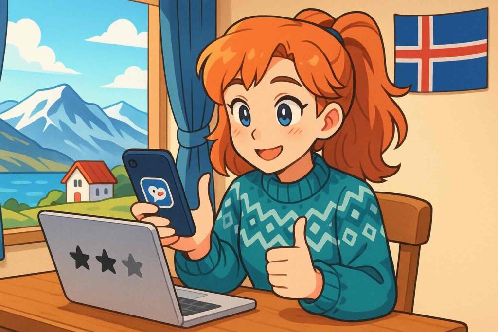 EWA Englishの口コミを調べている女性