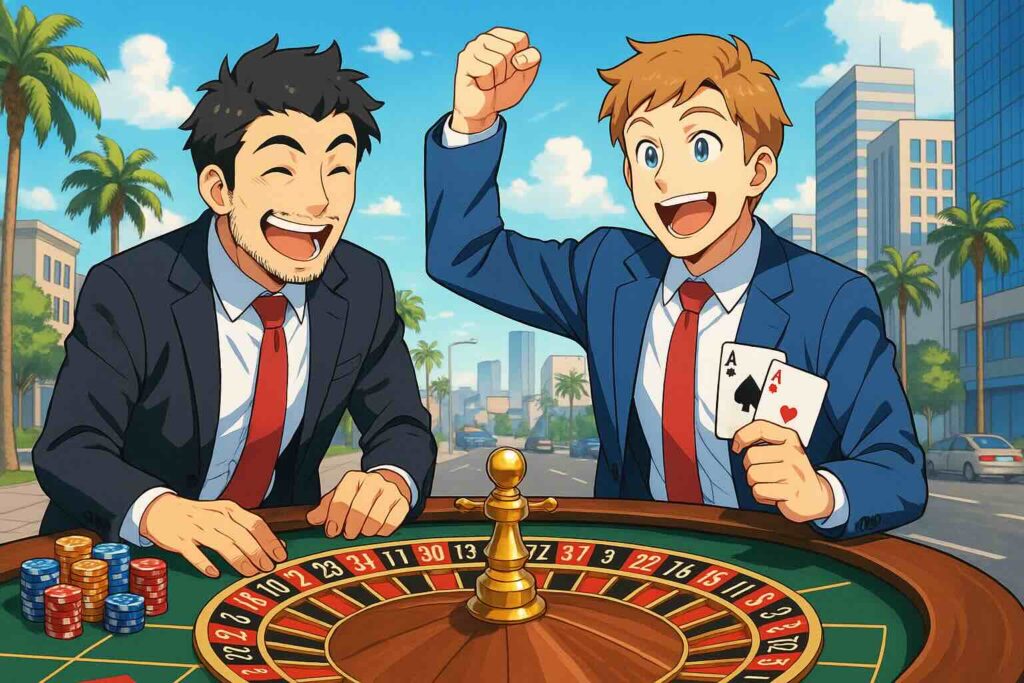 イマージョンラーニングの英語学習効果を感じる男性たち