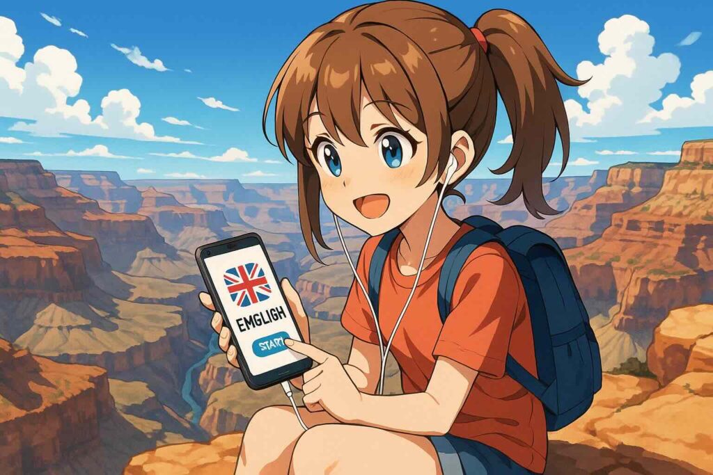 イマージョンにおすすめな英語アプリを実施する女性