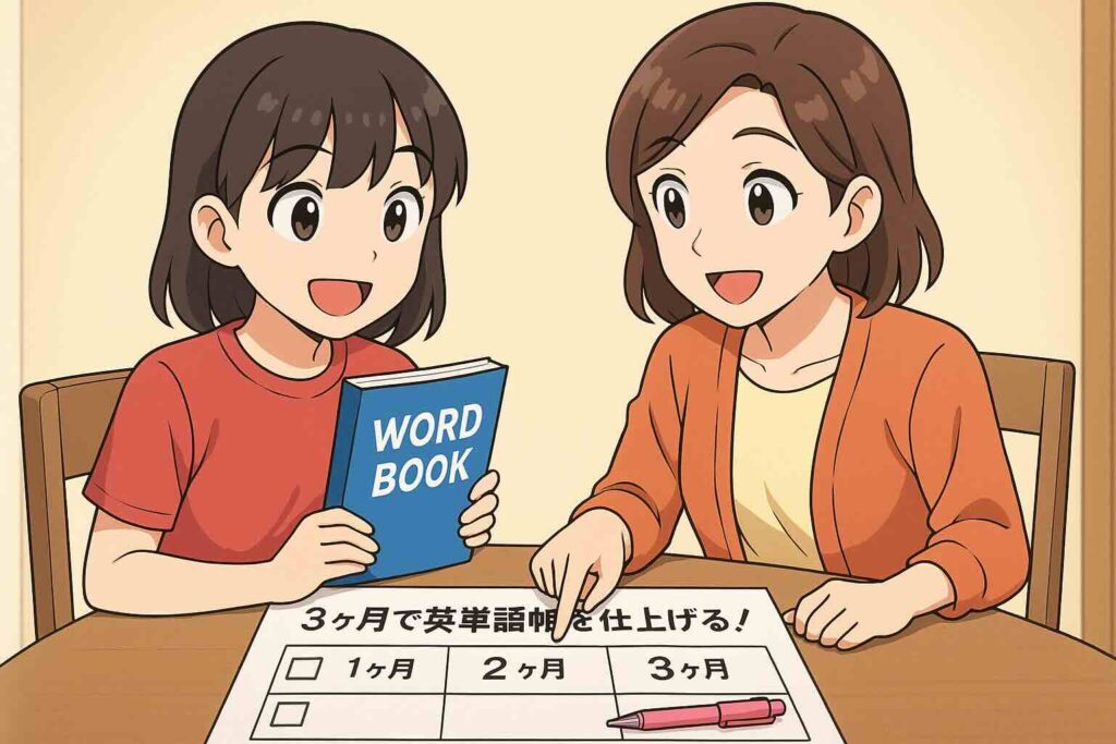 1冊の単語帳にどれくらい時間をかけるべきか相談する親子