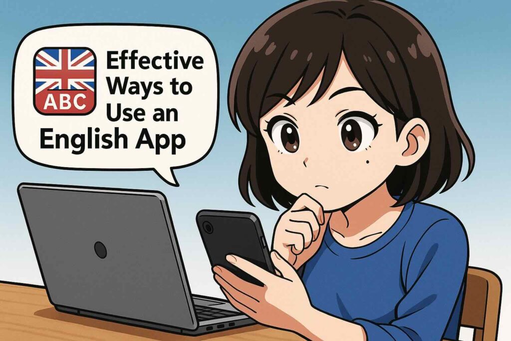 初級者向けにスピークの効果的な使い方を調べている女性