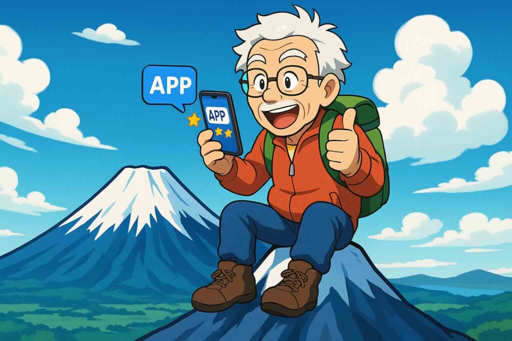 スピフルの口コミや評判を調べている老人