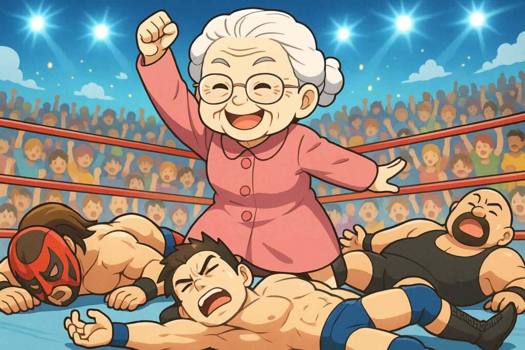 mikanで無料で使える教材を堪能するおばあちゃん