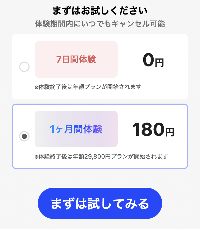 スピークのキャンペーン画面