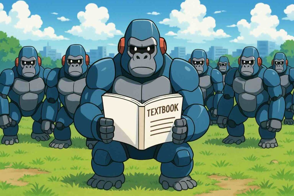 mikan教材の特徴を紹介するロボット