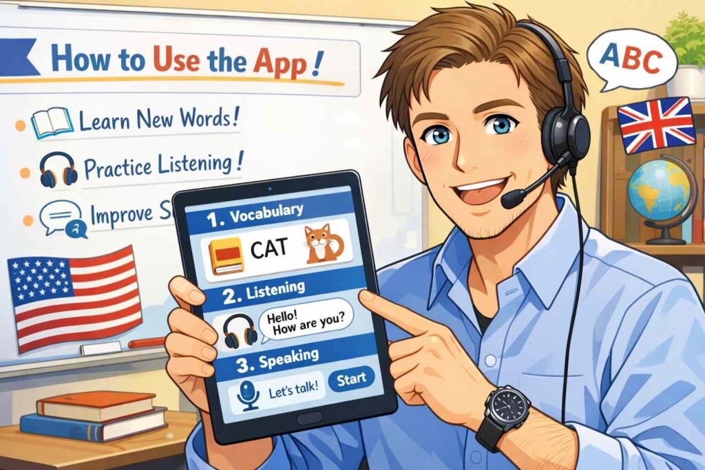 スマホにおけるgrammarlyの使い方を説明する講師