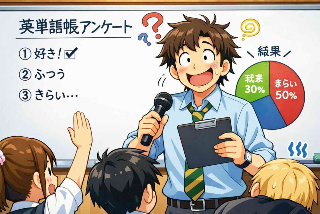 みんなはTOEFL対策に単語帳を使っているのか調べている講師