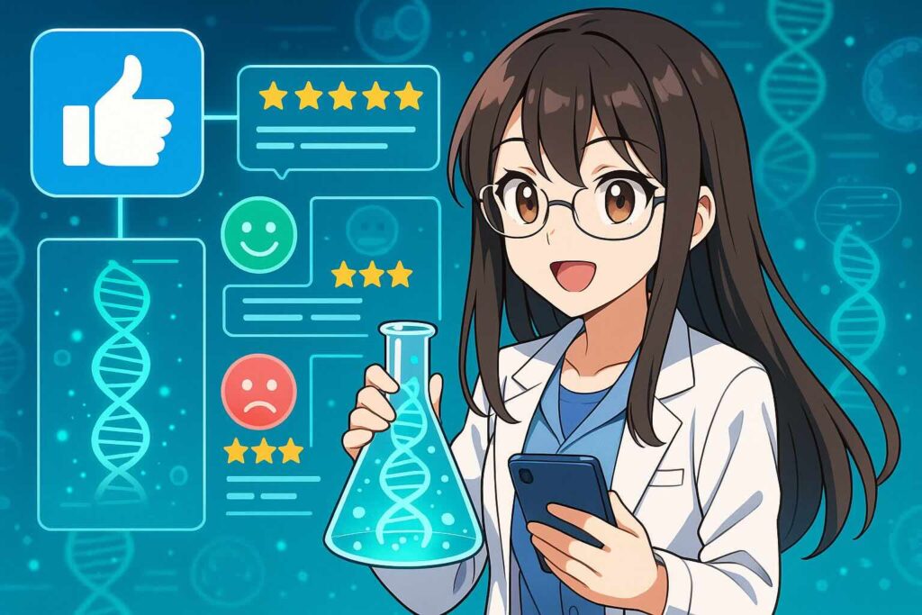 トド英語の口コミや評判を調べている女性