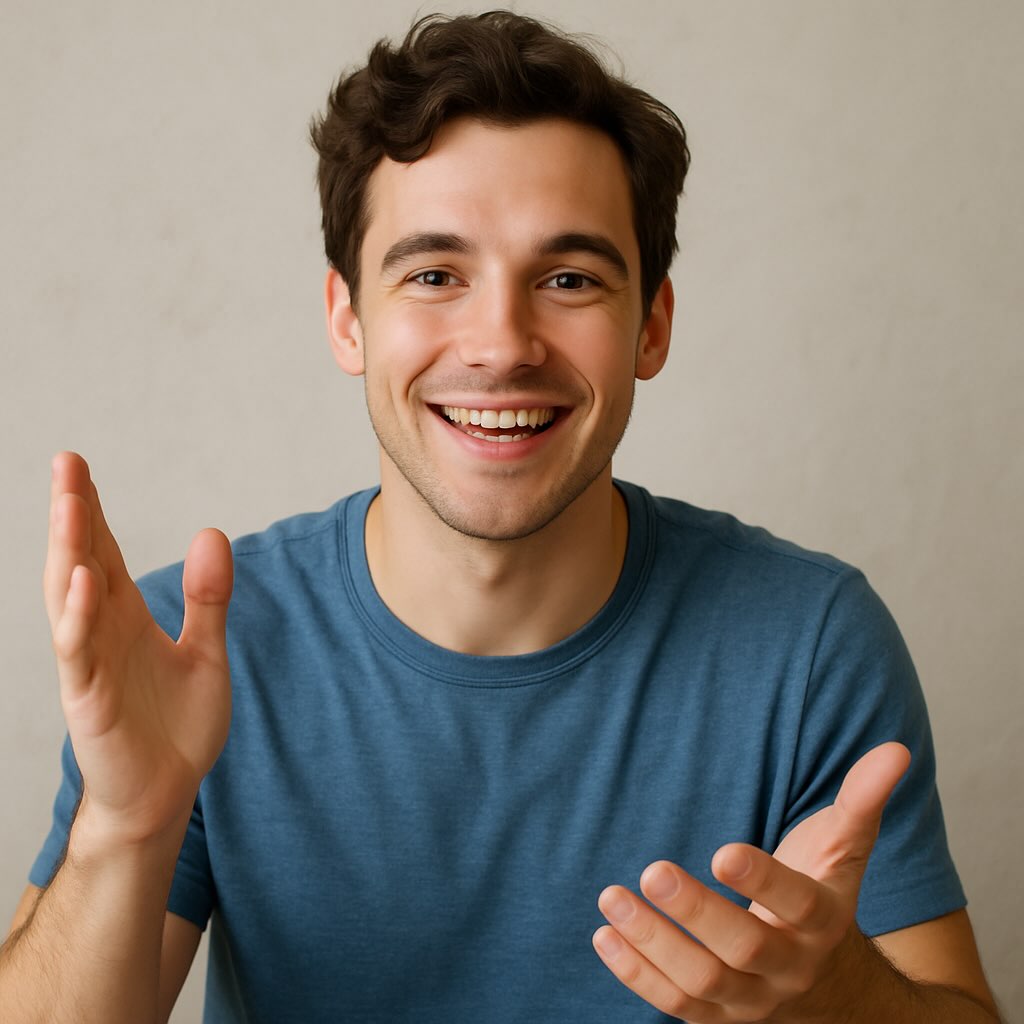 Santa TOEFLのスピーキングのinterviewにおける問題を話す青年