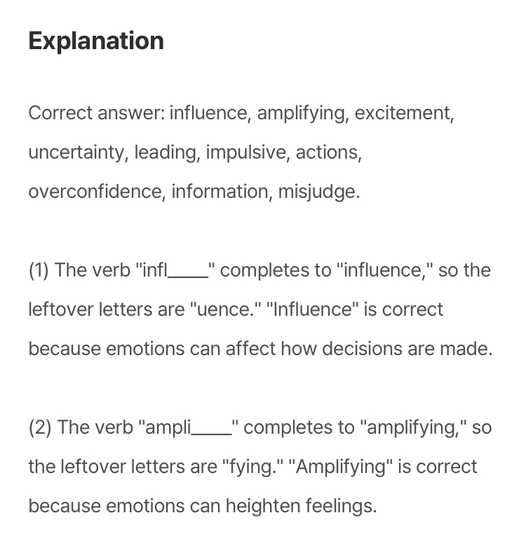 Complete the Wordsの解説