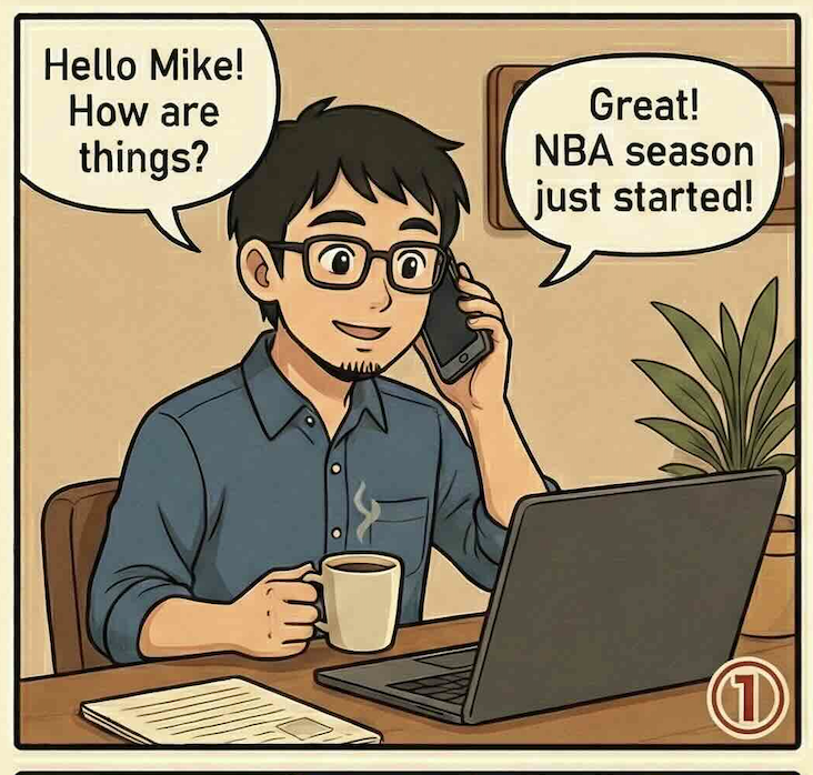 ハロートークで電話しているシーン1