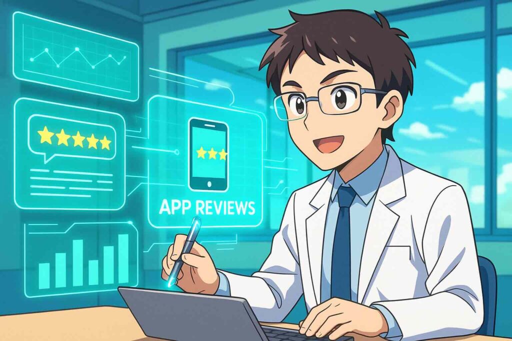 langakuの効果に関する口コミや評判を調べている研究員