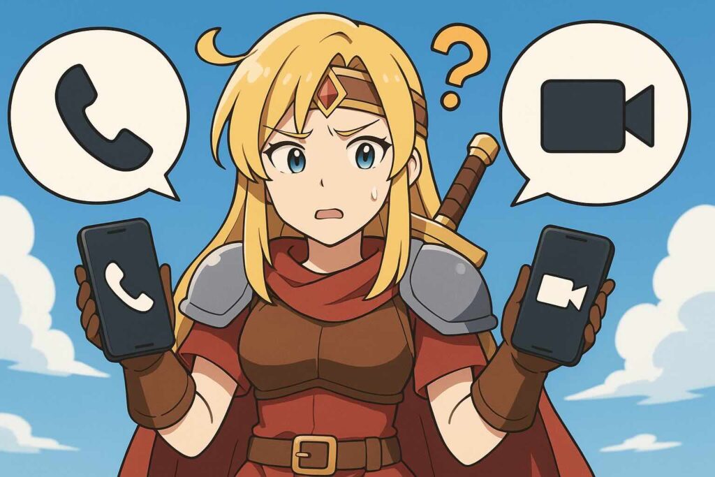 ハロートークの電話とビデオ通話の違いに悩む勇者