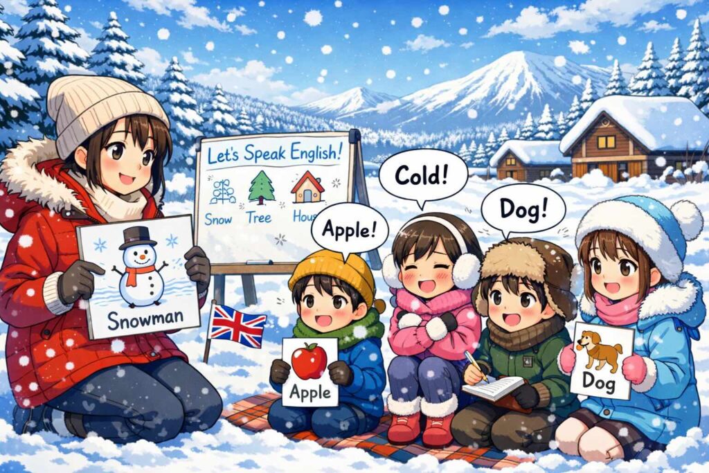 英会話の練習をする子供たち