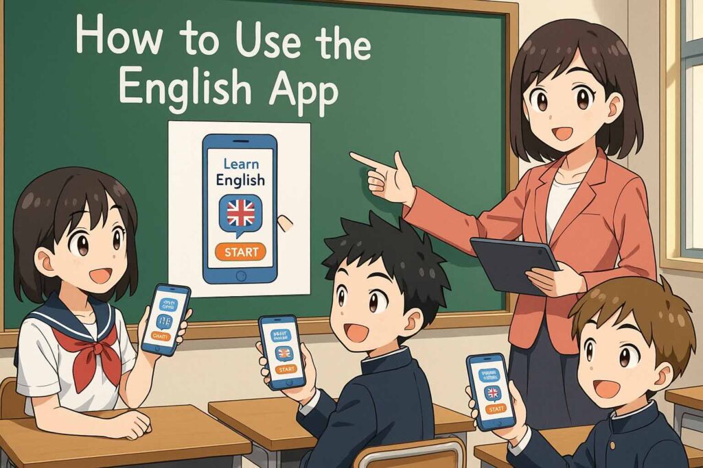 YouGlishの基本的な使い方を習う中学生