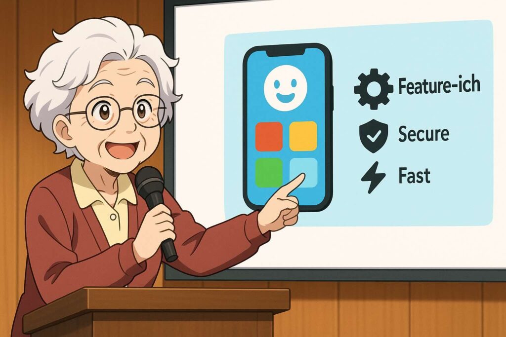 tanzamの特徴を講義するおばあちゃん