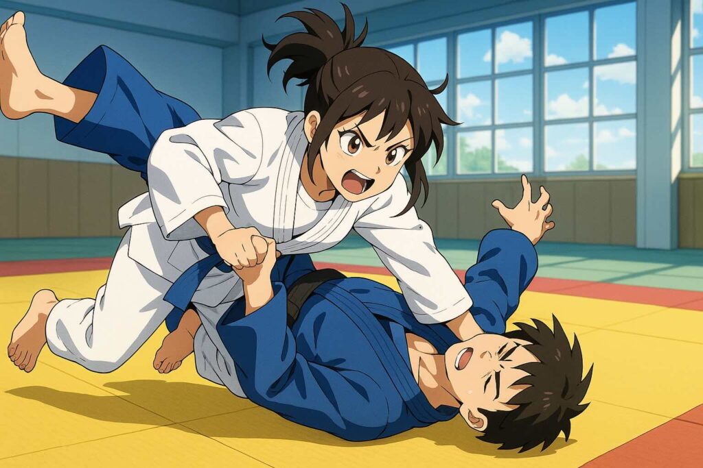 ボイスルームでのトーク力アップの裏技を披露する柔道家