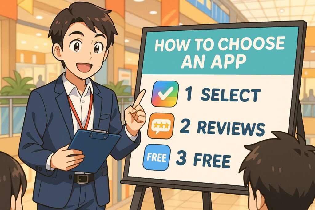 TOEFLリスニング対策アプリの選び方を解説する男性