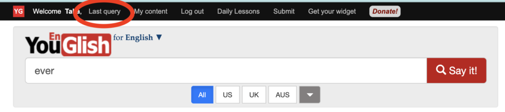 YouGlishのlast query