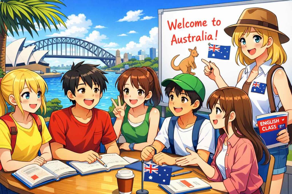 英会話をオーストラリアで学ぶ留学生たち