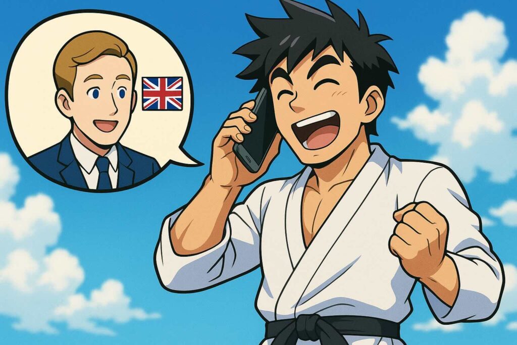 電話を使った効果的な勉強方法を実践する男性