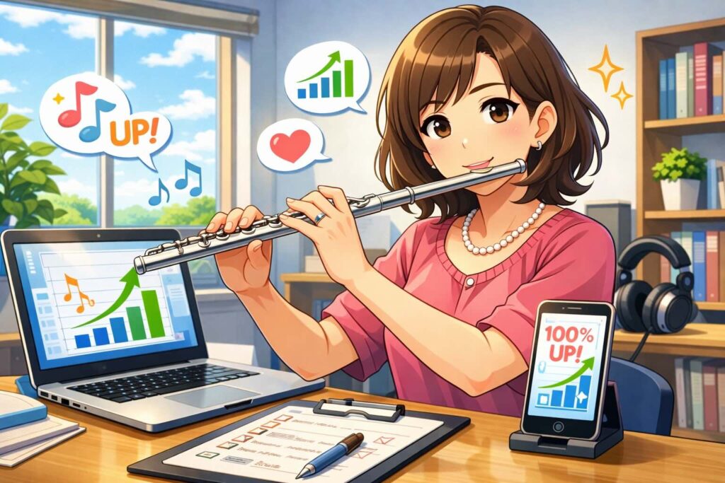 ELSTアプリの効果に関する口コミを調べている女性