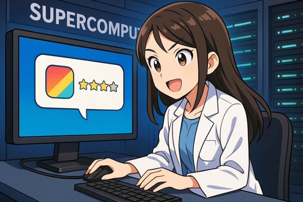 langakuの評判や口コミを調べている女性