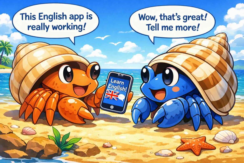 英語漬け.comの効果に関する口コミを調べているヤドカリ達