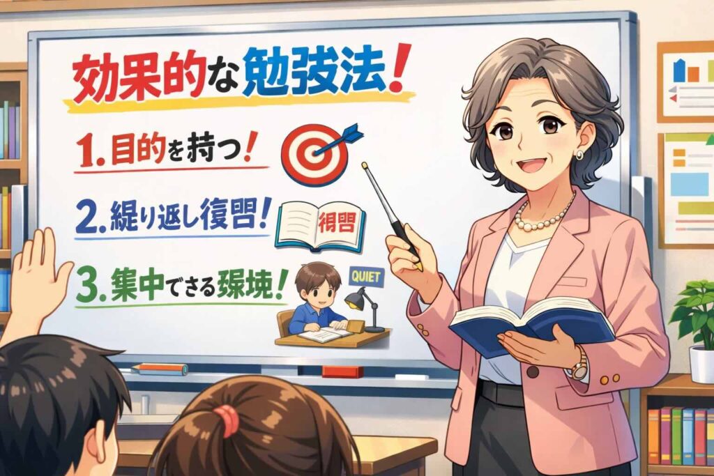 memriseの効果的な学習方法を教える女性