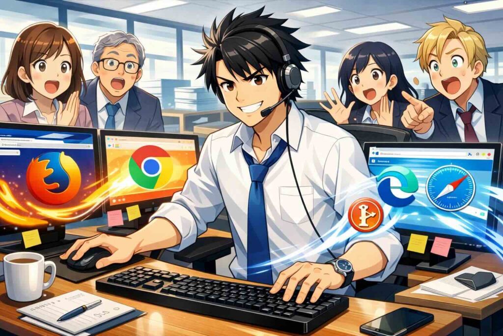 grammarlyが利用できるブラウザを使いこなす社員