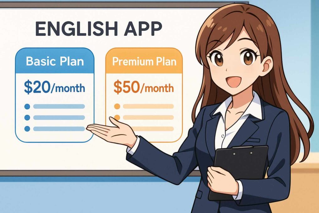 epopの無料と有料の違いを説明する女性スタッフ