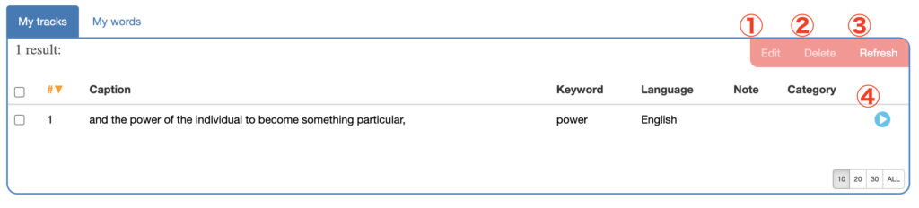 YouglishのMy tracksの使い方
