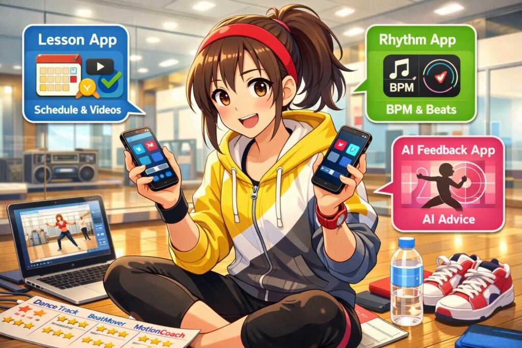 リズダムと他の英語アプリを比較している女性