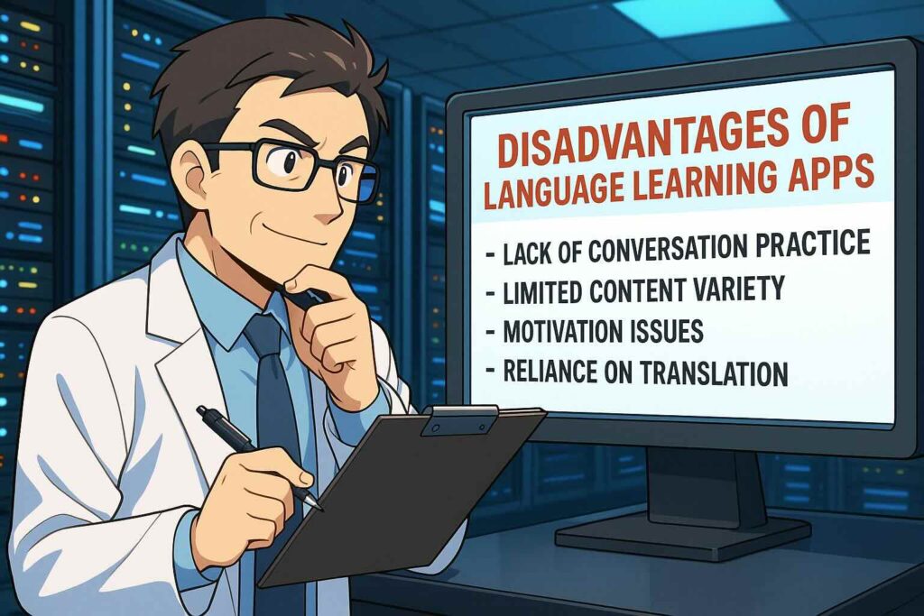 トド英語のデメリットを調べている男性