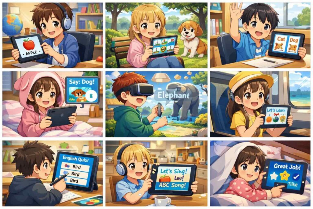 dropsを試している子供達