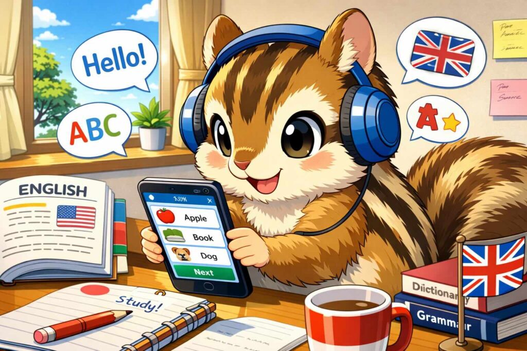 ディクトレを試した感想を話すシマリス