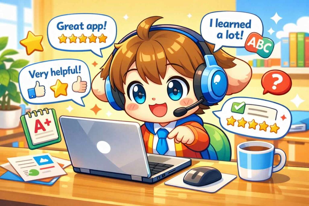 スピークエルの評判や口コミを調べているマスコット